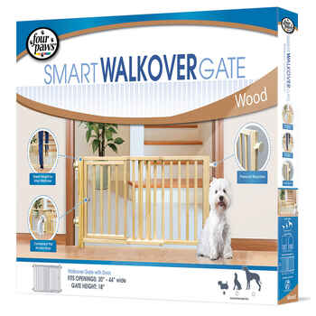 Four Paws Smart Design Walkover Pressure Mounted Gate with Door Beige 30" - 44" x 1" x 18"