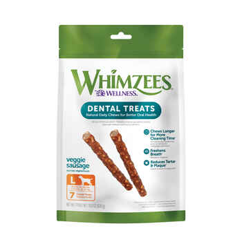 Whimzees® by Wellness Veggie Sausage Natural Grain Free Dental Chews for Dogs Large - 7 count - 14.8 oz Bag product detail number 1.0