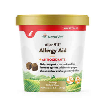 NaturVet Aller-911 Allergy Aid Plus Antioxidants Supplement for Dogs and Cats Soft Chews 70 ct product detail number 1.0