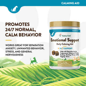 NaturVet Emotional Support Soft Chews Calming Supplement for Dogs