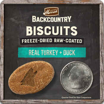 Merrick Backcountry Grain Free Turkey & Duck Freeze Dried Raw Coated Biscuit Dog Treats 10-oz