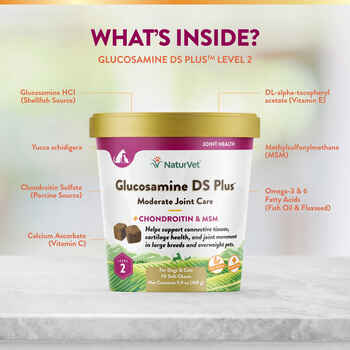 NaturVet Glucosamine DS Plus Level 2 Moderate Joint Care Supplement for Dogs and Cats