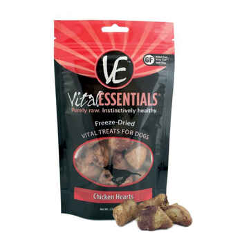 Vital Essentials Freeze Dried Vital Treats Grain Free Chicken Hearts Dog Treats 1.9 oz product detail number 1.0