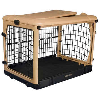 The Super Dog Crate Small 27" tan/black