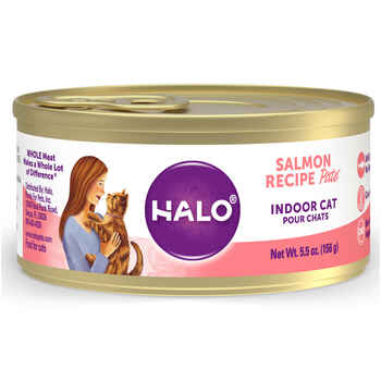 Halo Grain Free Indoor Cat Salmon Pate Canned Cat Food 5.5oz case of 12 product detail number 1.0