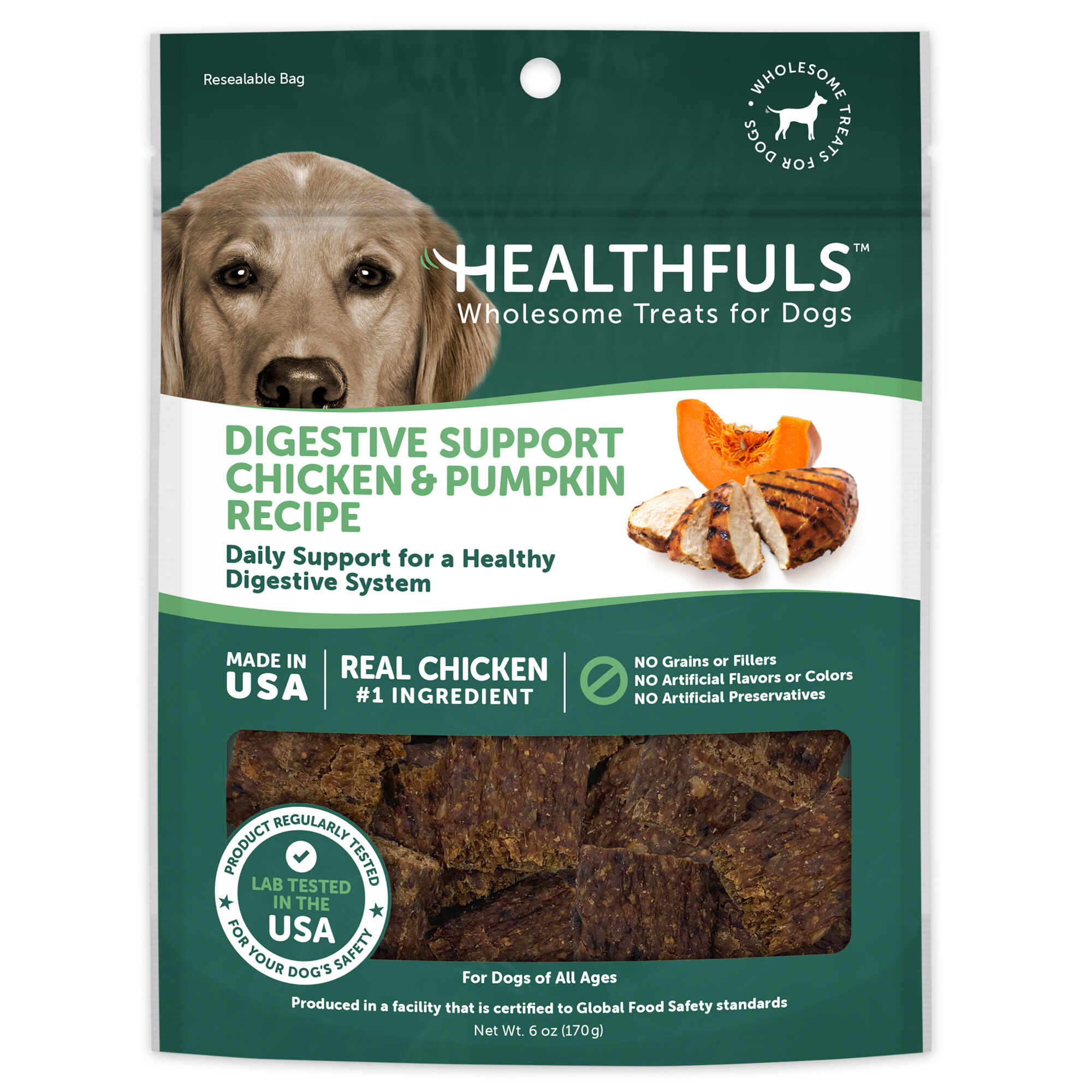 Healthfuls Digestive Support Chicken & Pumpkin Recipe Dog Treats