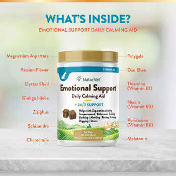 NaturVet Emotional Support Soft Chews Calming Supplement for Dogs120 ct