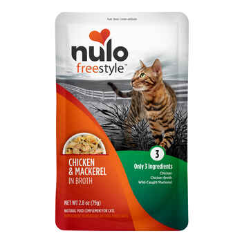 Nulo FreeStyle Chicken & Mackerel in Broth Cat Food Topper 2.8 oz Pack of 24 product detail number 1.0