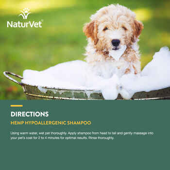 NaturVet Hemp Hypoallergenic Shampoo with Oat and Aloe for Dogs 16 oz