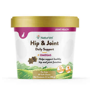 NaturVet Hip & Joint Plus Omegas Supplement for Cats Soft Chews 60 ct product detail number 1.0