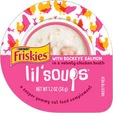 Friskies Lil' Soups with Sockeye Salmon in a Velvety Chicken Broth Cat Food Compliment Topper-product-tile