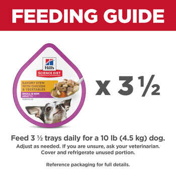 Hill's Science Diet Adult 7+ Small & Mini Breed Savory Stew with Chicken & Vegetables Wet Dog Food - 3.5 oz Trays - Case of 12