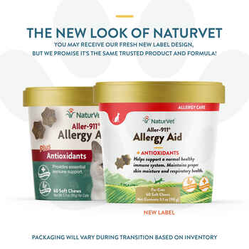 NaturVet Aller-911 Allergy Aid Plus Antioxidants Supplement for Cats Soft Chews, 60 ct