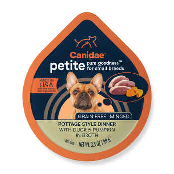 Canidae PURE Petite Small Breed Grain Free Minced Duck & Pumpkin Recipe Wet Dog Food 3.5 oz Cups - Pack of 12 product detail number 1.0