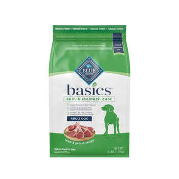 Blue Buffalo BLUE Basics Adult Skin & Stomach Care Grain-Free Lamb & Potato Recipe Dry Dog Food 4 lb Bag product detail number 1.0