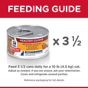 Hill's Science Diet Adult 7+ Healthy Cuisine Roasted Chicken & Rice Medley Wet Cat Food - 2.8 oz Cans - Case of 24