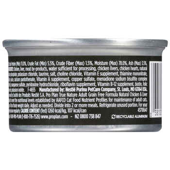 Purina Pro Plan True Nature Grain Free Adult Natural Chicken & Liver Entree Canned Cat Food