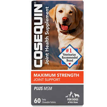 Nutramax Cosequin Maximum Strength Joint Health Supplement for Dogs - With Glucosamine, Chondroitin, and MSM 132 Chewable Tablets