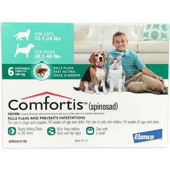 Comfortis 6pk Dogs 20.1-40 lbs or Cats 12.1-24 lbs product detail number 1.0