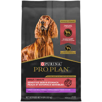 Purina Pro Plan Adult Sensitive Skin & Stomach Turkey & Oat Meal Formula Dry Dog Food 4 lb Bag product detail number 1.0