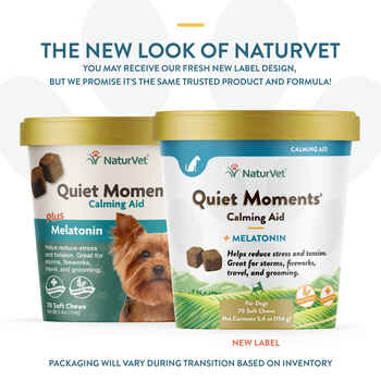 NaturVet Quiet Moments Calming Aid Plus Melatonin Soft Chews 70 ct