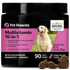 Pet Honesty Multivitamin 10-in-1 Peanut Butter Flavored Soft Chews Daily Vitamin Supplement for Dogs-product-tile