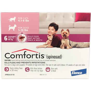 Comfortis 6pk Dogs 5-10 lbs or Cats 4.1-6 lbs product detail number 1.0