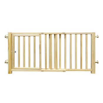 Four Paws Smart Design Walkover Pressure Mounted Gate with Door Beige 30" - 44" x 1" x 18" product detail number 1.0