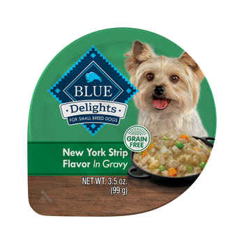 Blue Buffalo BLUE Delights Small Breed Adult Filet Mignon & New York Strip Wet Dog Food Variety Pack 3.5 oz Trays - Pack of 12