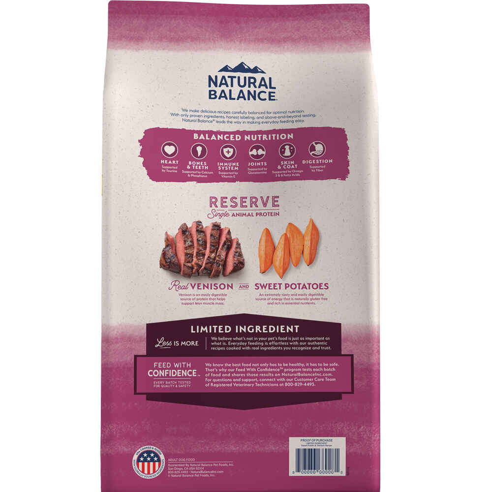 Natural Balance Limited Ingredient Reserve Grain Free Sweet Potato & Venison Recipe Dry Dog Food