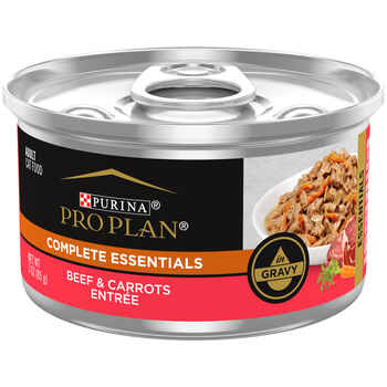 Purina Pro Plan Adult Complete Essentials Beef & Carrots in Gravy Entree Wet Cat Food 3 oz Cans (Case of 24) product detail number 1.0