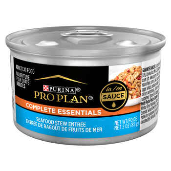 Purina Pro Plan Adult Complete Essentials Seafood Stew Entree Wet Cat Food 3 oz Cans (Case of 24) product detail number 1.0