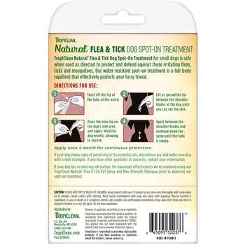 Tropiclean Flea & Tick Spot On Treatment Small Dog 4 Pk