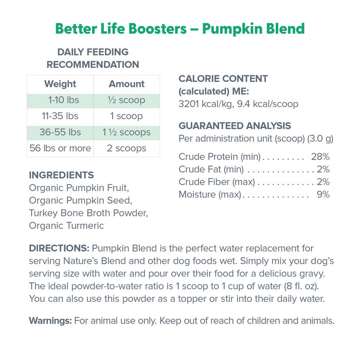 Dr. Marty Better Life Boosters Pumpkin Blend Powdered Supplement for Dogs
