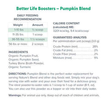 Dr. Marty Better Life Boosters Pumpkin Blend Powdered Supplement for Dogs 3.12 oz Jar