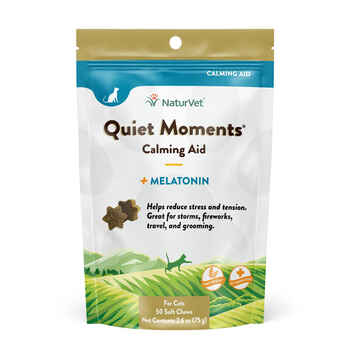 NaturVet Quiet Moments Calming Aid Plus Melatonin Supplement for Cats Soft Chews, 50 ct product detail number 1.0
