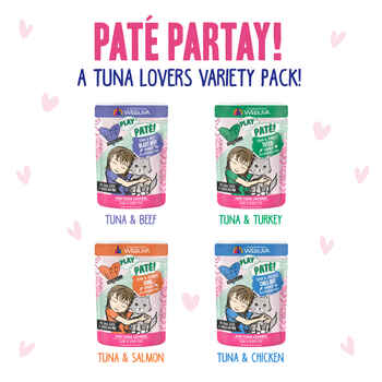 Weruva Grain Free B.F.F. PLAY Pate Lovers Variety Pack For Cats 3oz Pouch, Pack of 12