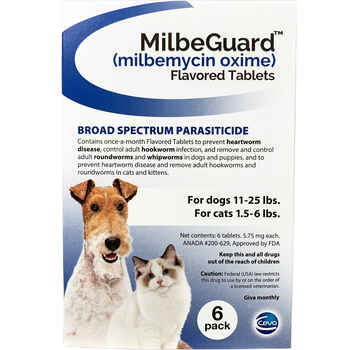 MilbeGuard - Generic to Interceptor 6 pk Medium Dogs 11-25 lbs or Cats 1.5-6 lbs product detail number 1.0