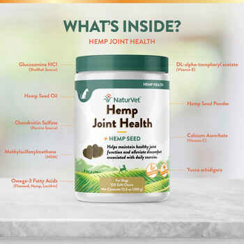 NaturVet Hemp Joint Health Plus Hemp Seed Supplement for Dogs