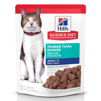 Hill's Science Diet Adult 7+ Tender Tuna Dinner Wet Cat Food Pouches - 2.8 oz Pouches - Pack of 24 product detail number 1.0