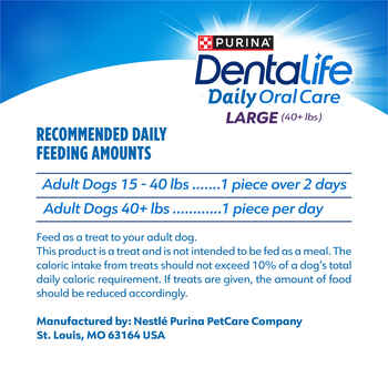 Purina Dentalife Daily Oral Care Large Breed Dog Dental Chews – 20.7 oz Pouch - 18 Count