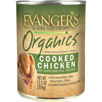 Evangers 100% Organic Cooked Chicken Canned Dog Food 12.5-oz, case of 12 product detail number 1.0