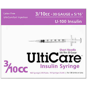 UltiCare U-100 Syringes 3/10cc 30G x 5/16" Short Needle 100 ct product detail number 1.0