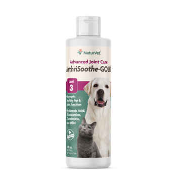 NaturVet ArthriSoothe-GOLD level 3 Advanced Joint Care Liquid Supplement for Dogs and Cats 8 fluid oz product detail number 1.0