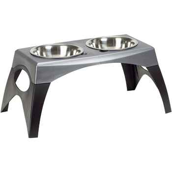 Bergan Pet Elevated Feeder Large Black / Gray 24" x 13" x 11.10" product detail number 1.0