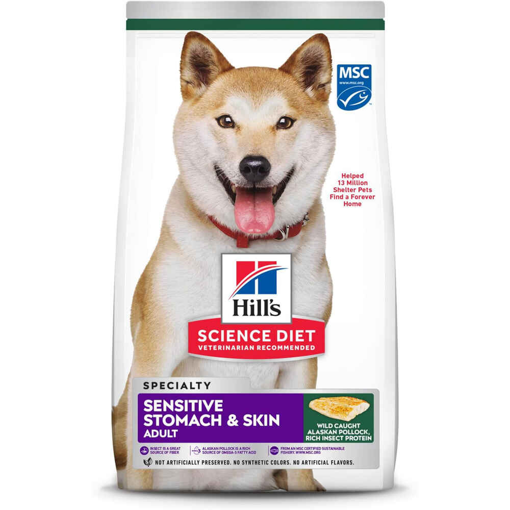 Hill's Science Diet Adult Sensitive Stomach & Skin Pollock Meal, Barley & Insect Dry Dog Food