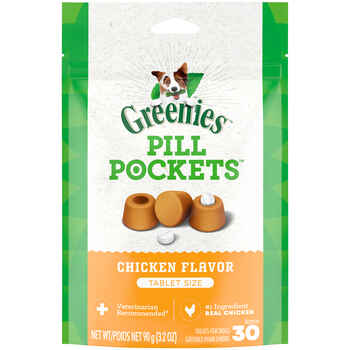 GREENIES Pill Pockets - Tablet Size - Natural Chicken Flavored Dog Treats - 30 Treats product detail number 1.0