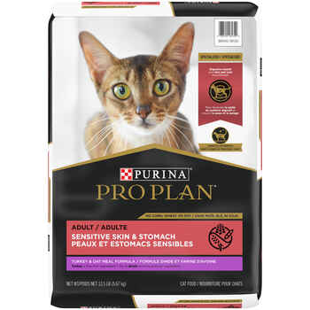 Purina Pro Plan Adult Sensitive Skin & Stomach Turkey & Oat Meal Formula Dry Cat Food 12.5 lb Bag product detail number 1.0