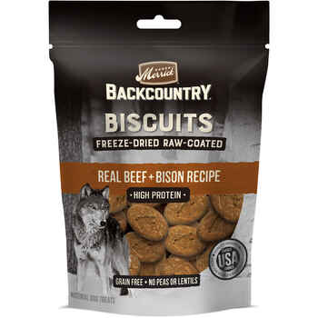 Merrick Backcountry Grain Free Beef & Bison Freeze Dried Raw Coated Biscuit Dog Treats 10-oz product detail number 1.0