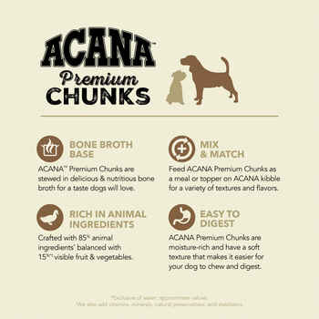 ACANA Premium Chunks Duck Recipe in Bone Broth Wet Dog Food 12.8 oz Cans - Case of 12